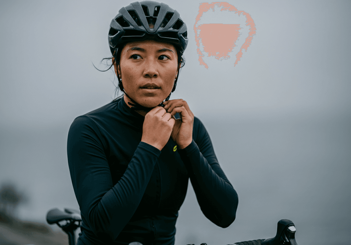 Woman cyclist portrait